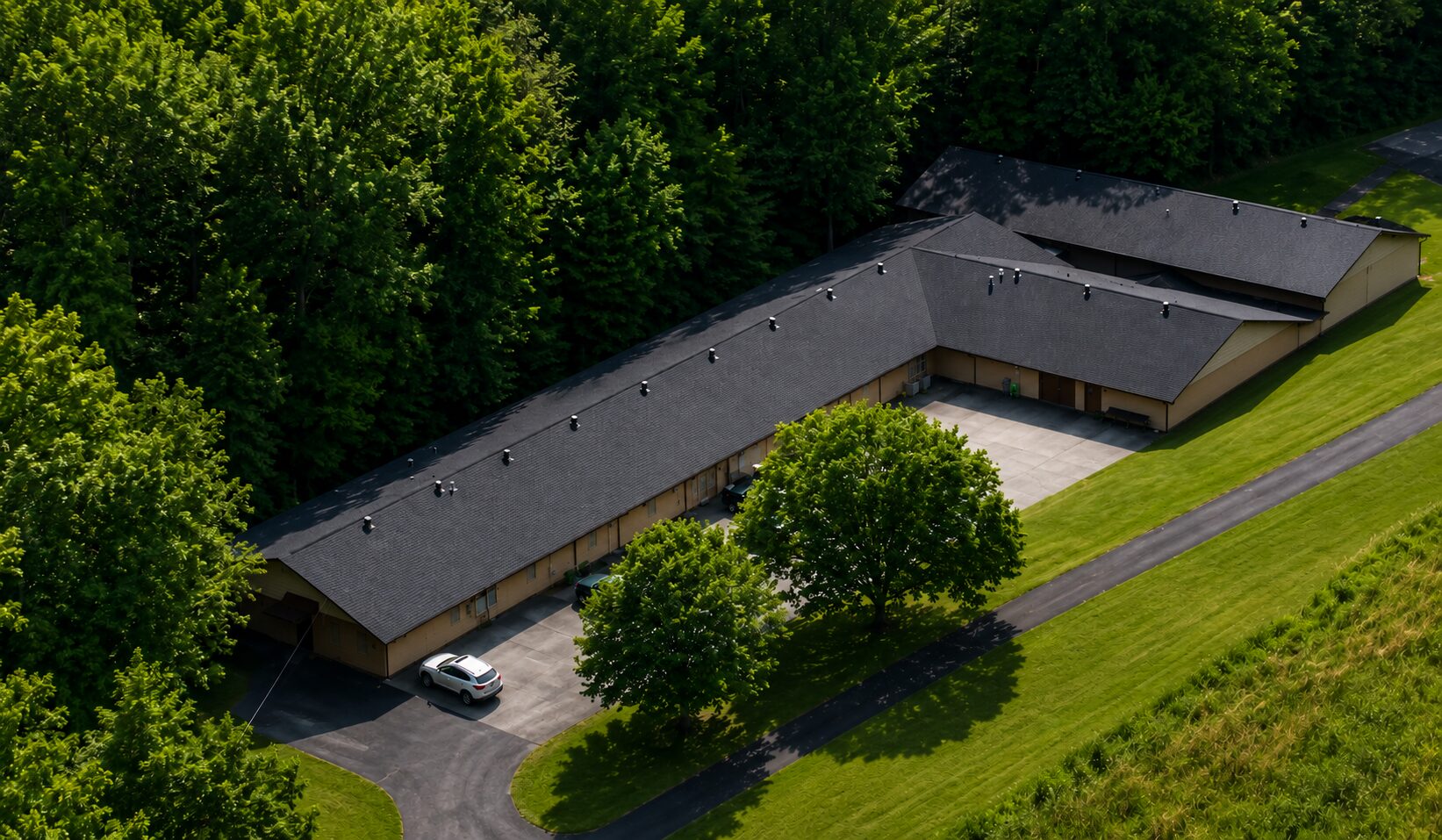 Aerial detail of the main building